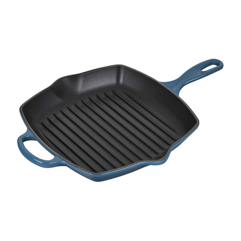 10.25 inch Square skillet grill from le creuset in deep teal