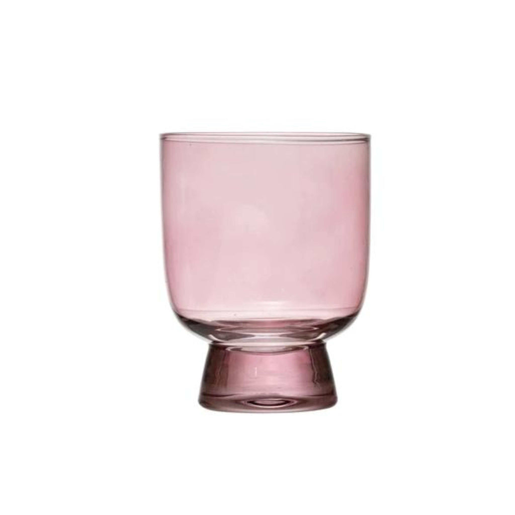 6 oz drinking glass in rose