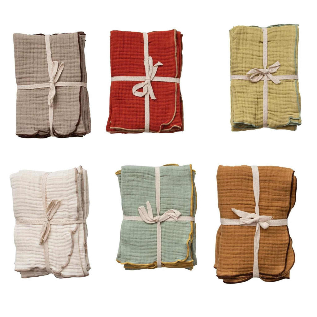 Six different colors woven cotton double cloth napkins from Creative Co-Op