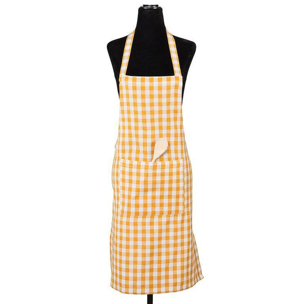 apron in yellow gingham