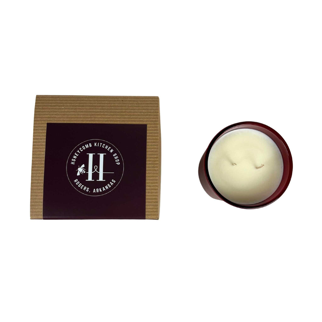 arkansas traveler candle and gift box top view