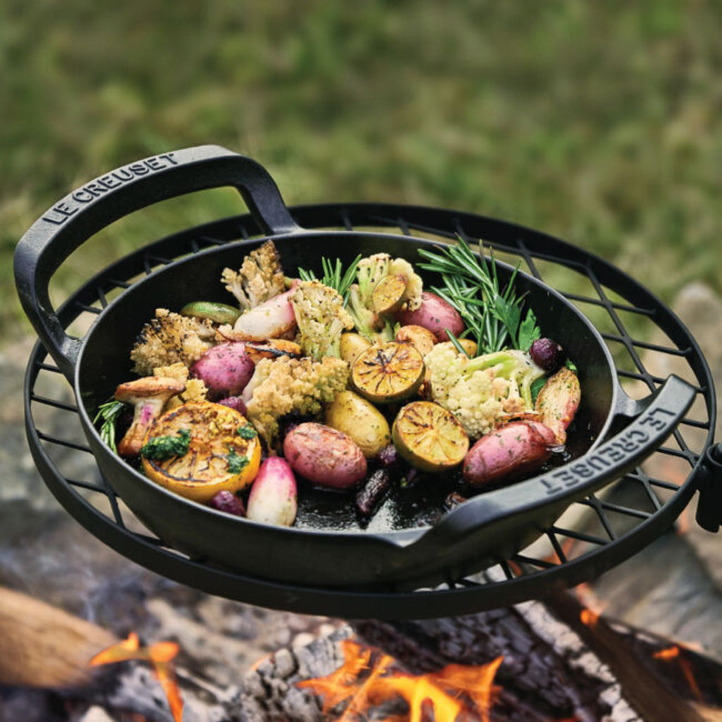 outdoor skillet in use