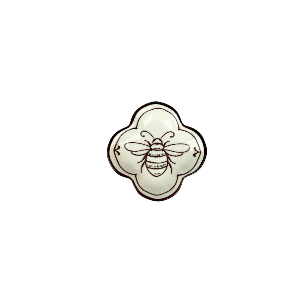stoneware dish bee design
