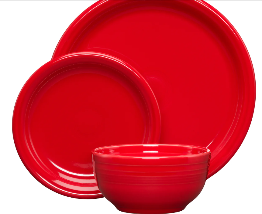 Bistro Coupe 3 Pc. Place Setting - Scarlet