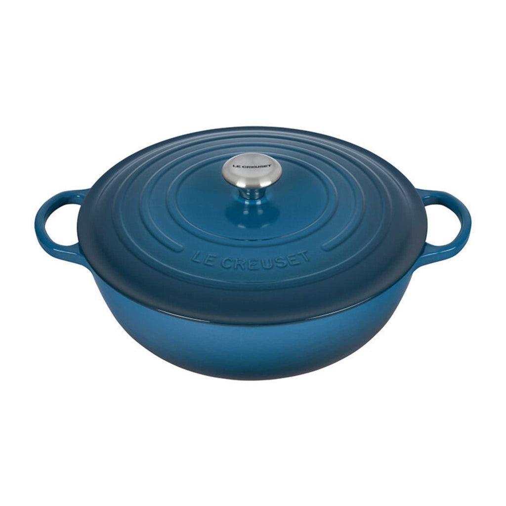7.5 QT chef's oven by Le Creuset in deep teal.