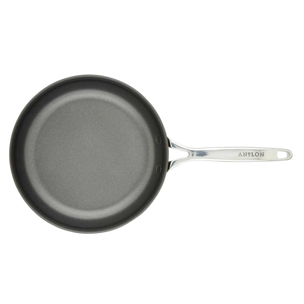 Anolon Ascend 10 inch bronze open frying pan with top view