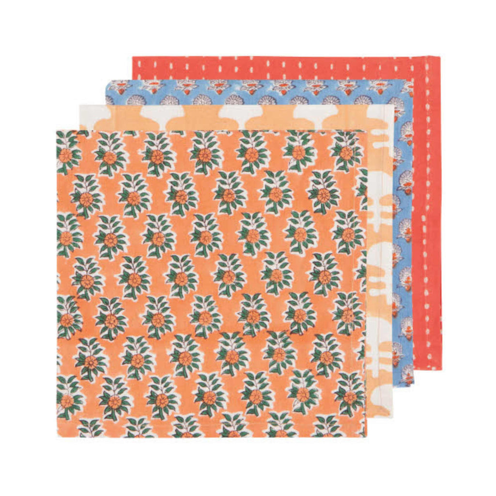 Block print napkins set of four, gather design