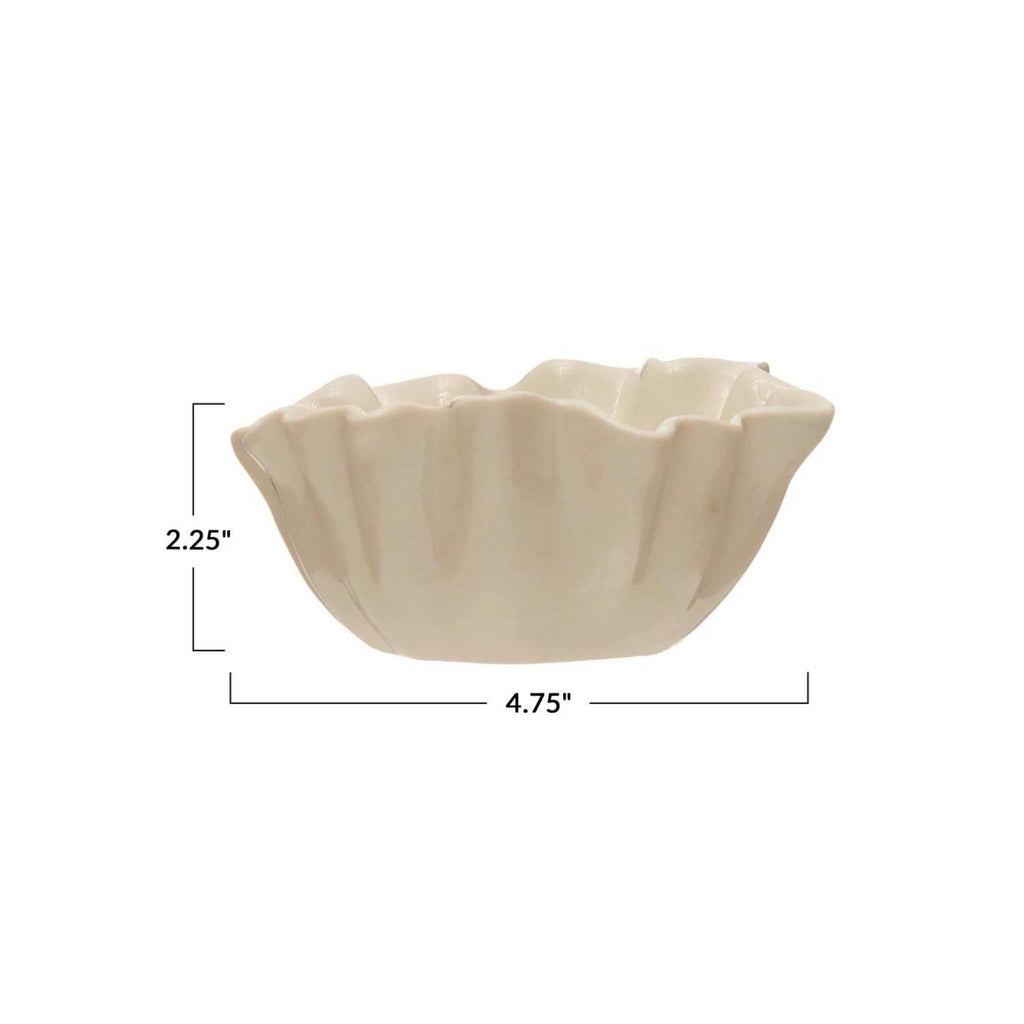 Bowl fluted with dimensions