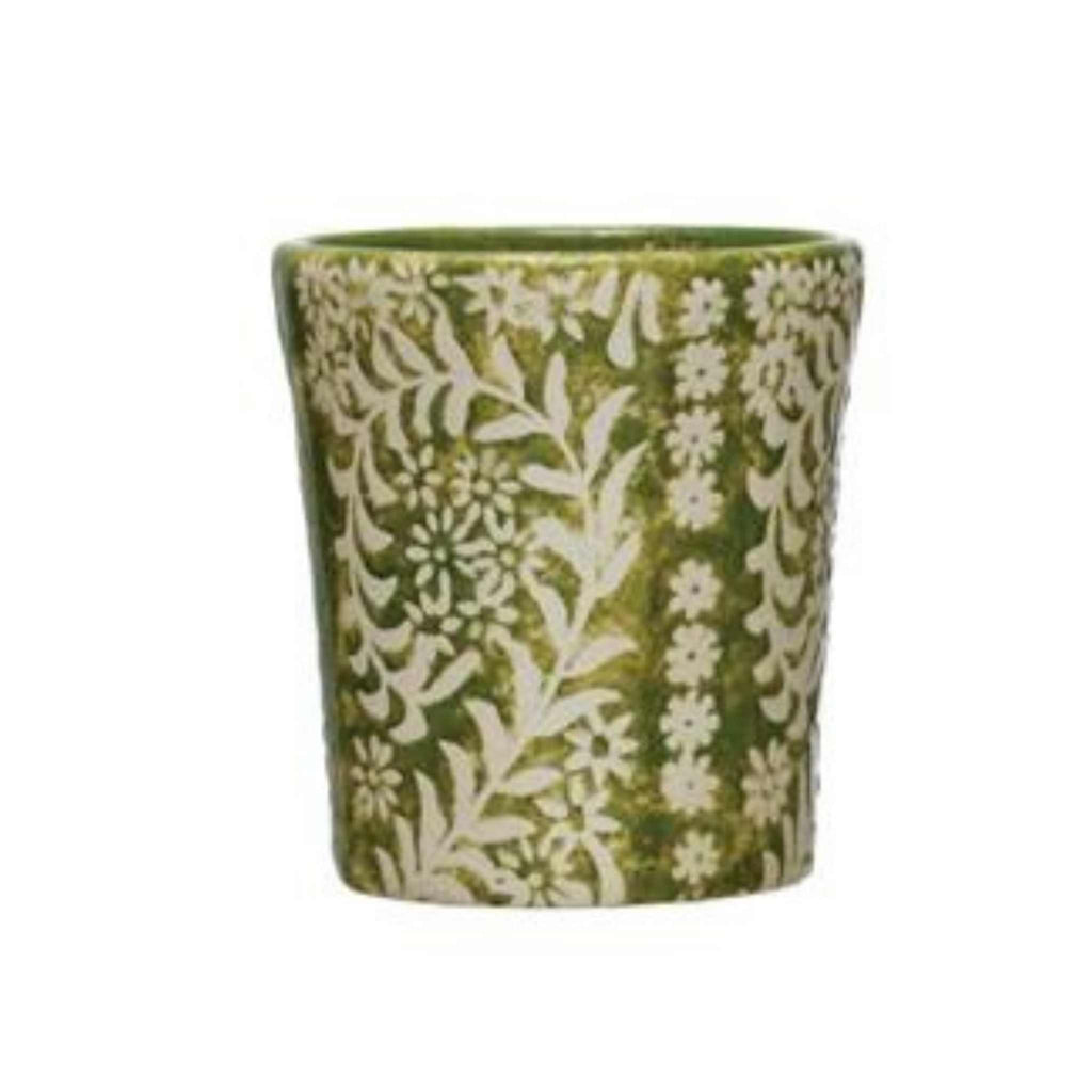 Cup small floral green