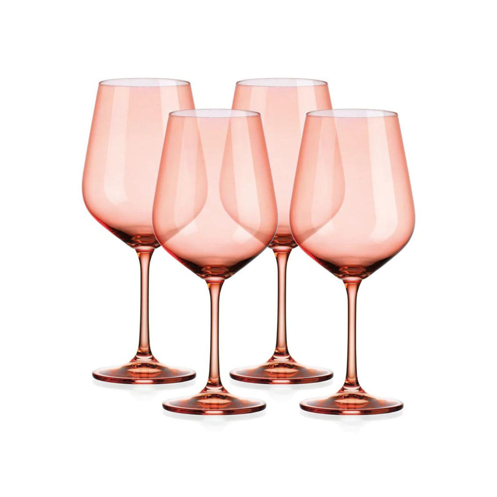 Sheer Coral Wine Glass - Set of 4