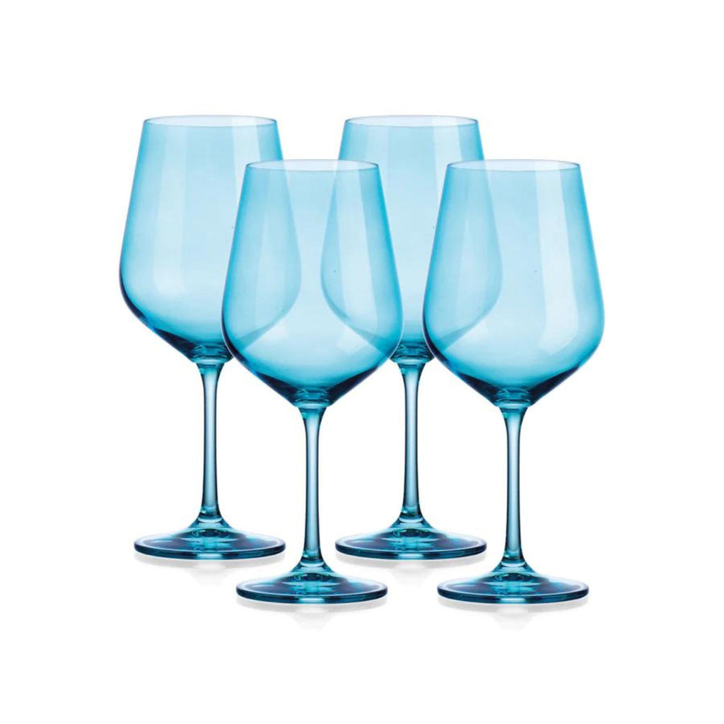 Sheer Light Blue Wine Glass- Set of 4