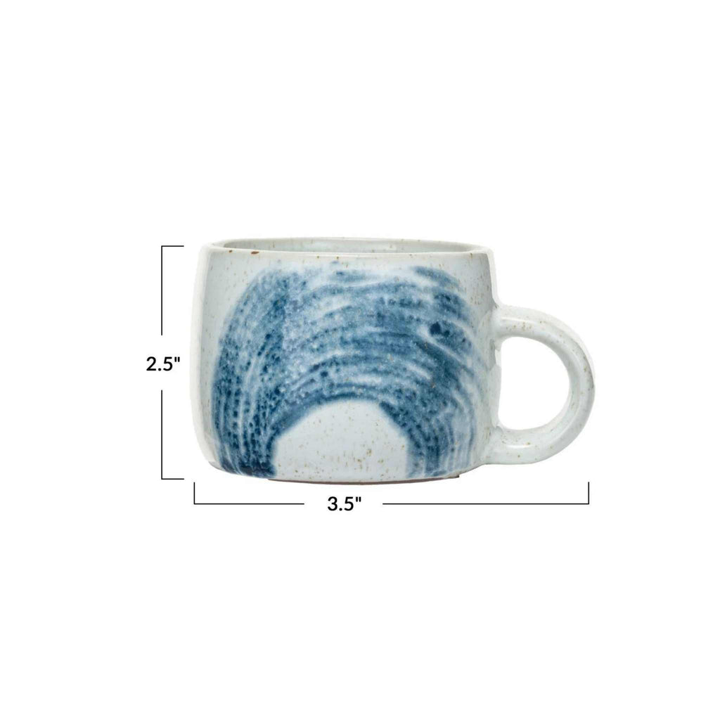 Mug 10 oz. hand-painted with dimensions