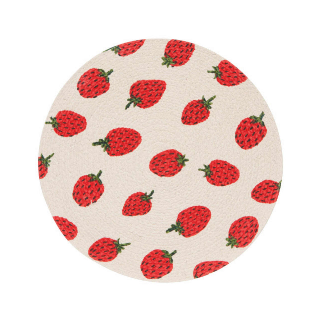 Placemat braided round with berry sweet design
