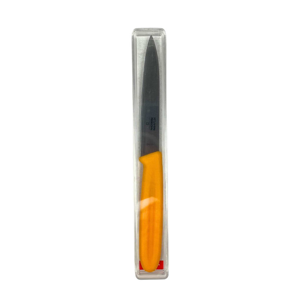 swiss paring knife in yellow