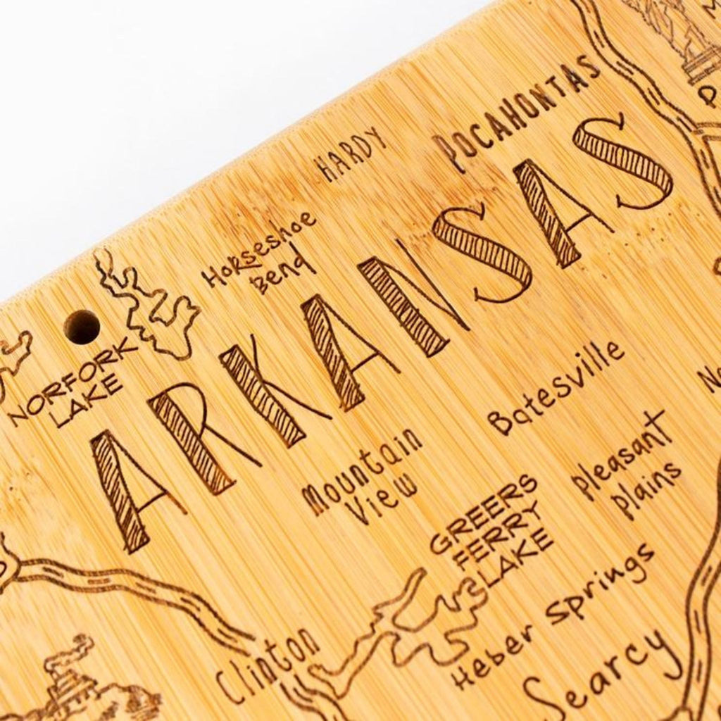Destination Arkansas-Shaped Cutting Board