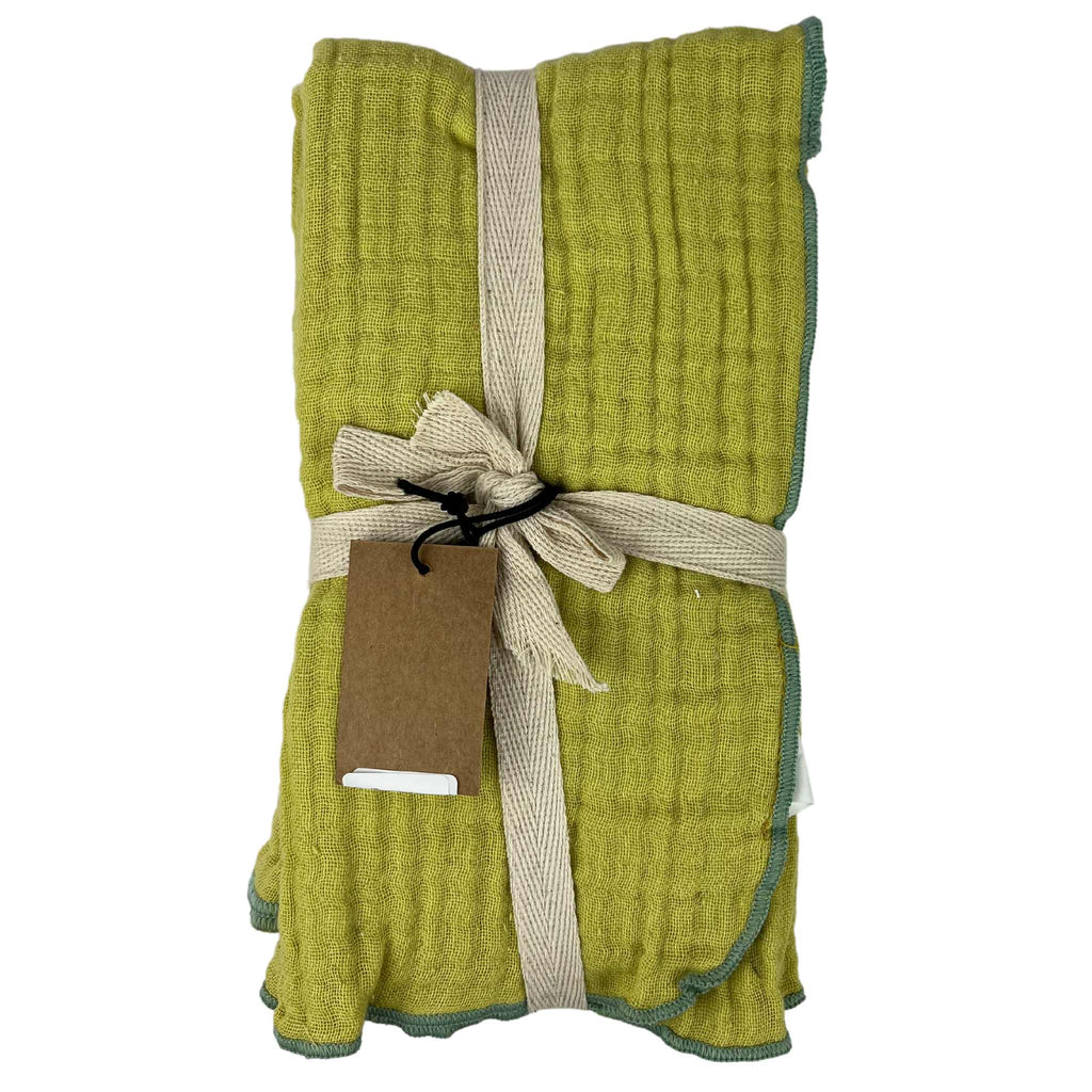 Woven cotton double cloth napkin in Green from Creative Co-Op