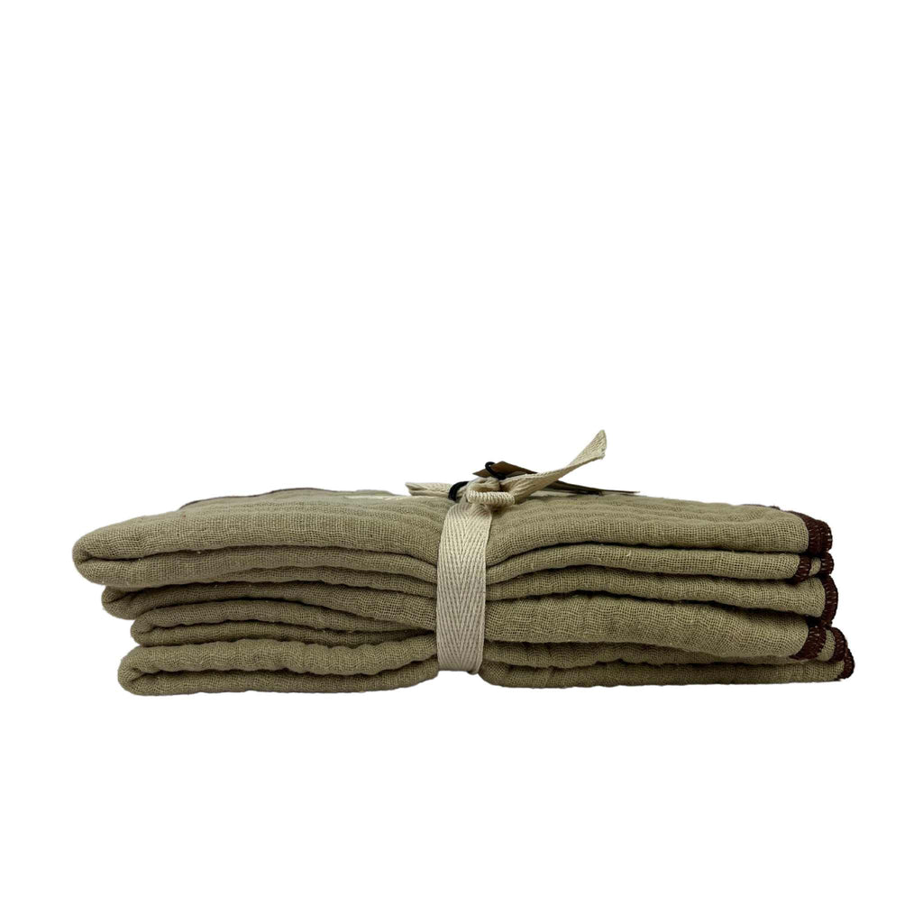 Woven cotton double cloth napkin in Khaki from Creative Co-Op