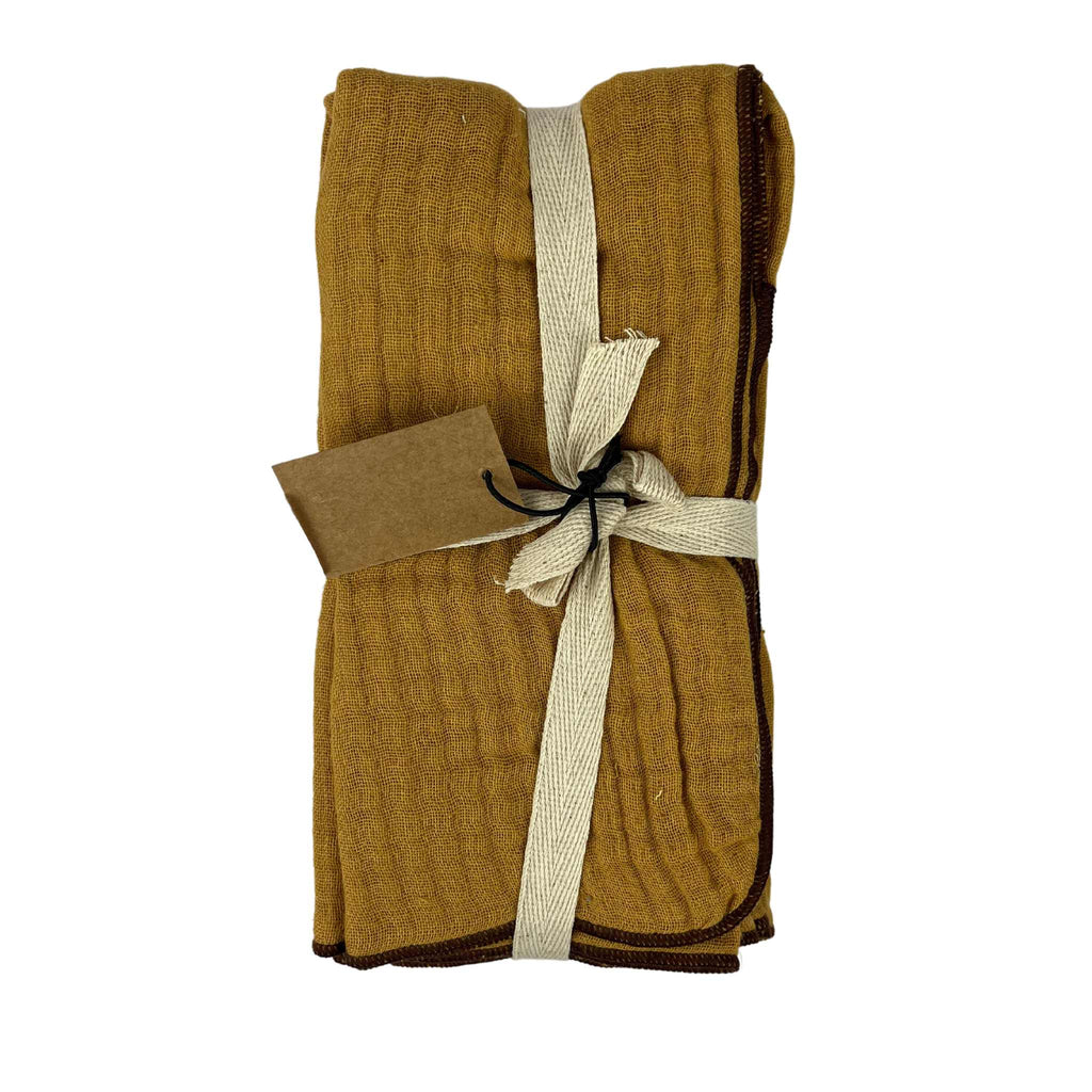 Woven cotton double cloth napkin in Mustard from Creative Co-Op
