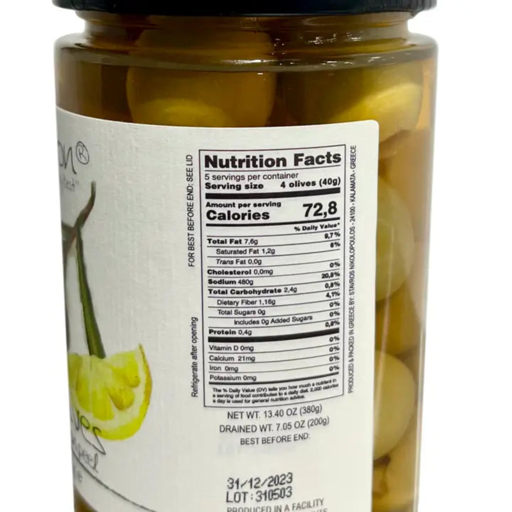 Green Olives Stuffed w/Lemon Peel