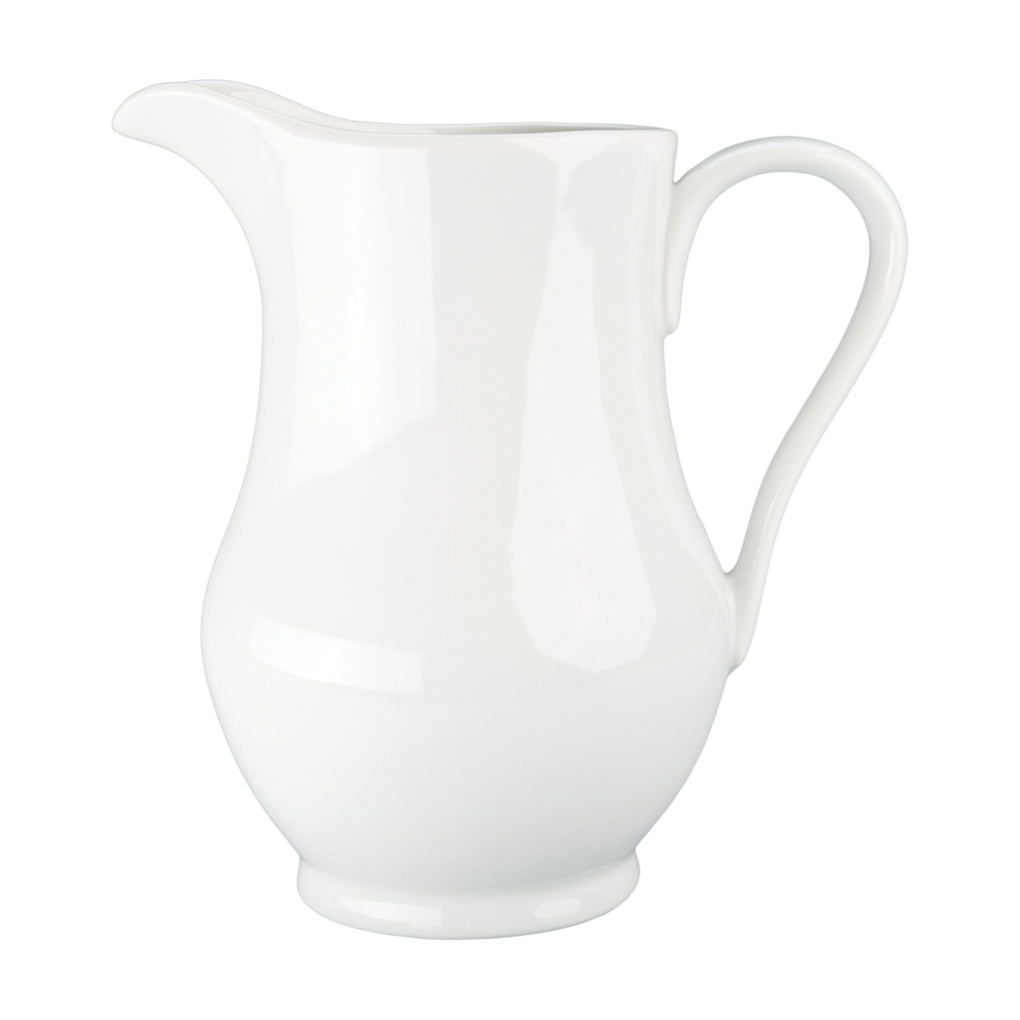 White Curvy Pitcher - 2 Qt