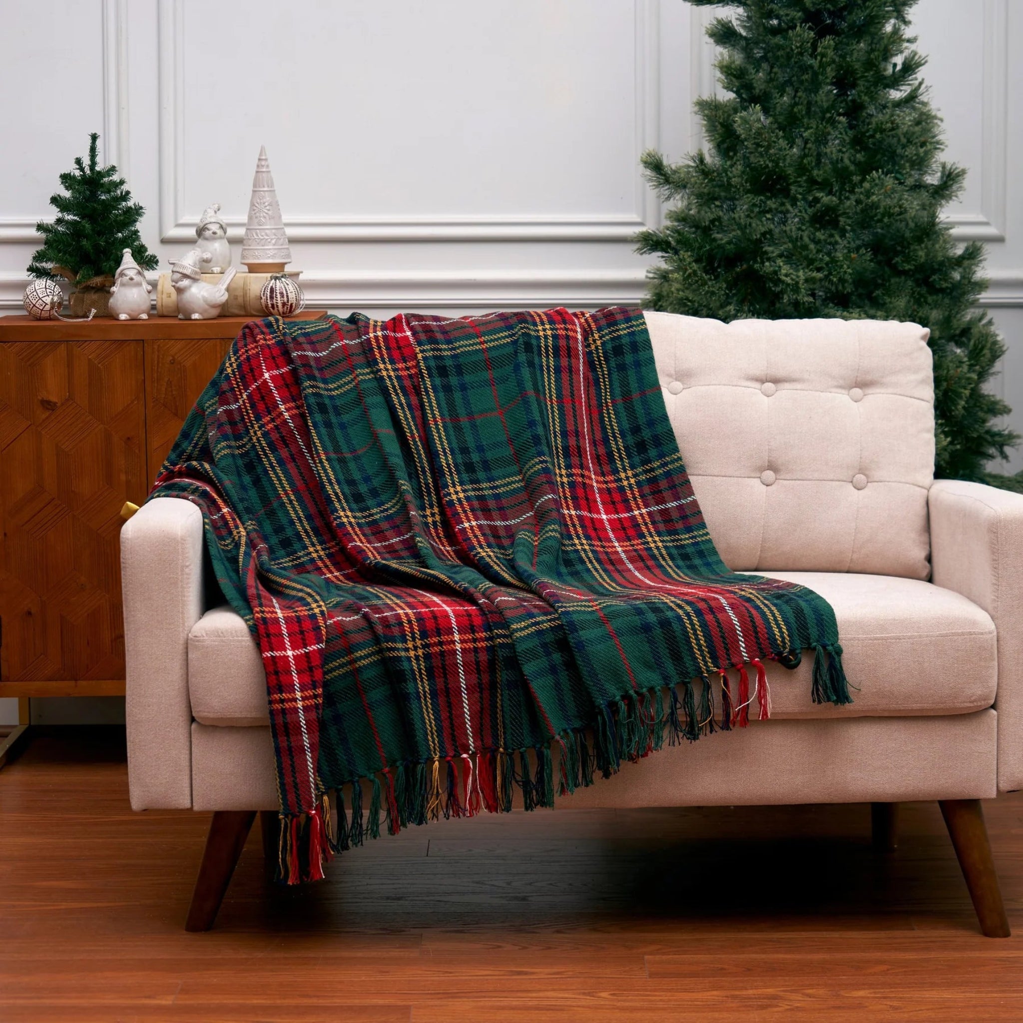 Throw Blanket - Green Lennox Plaid 
