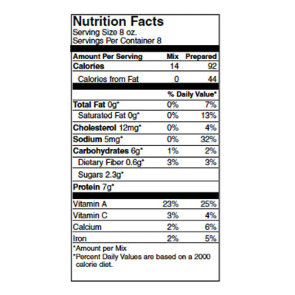Tomato Basil Bisque nutrition info