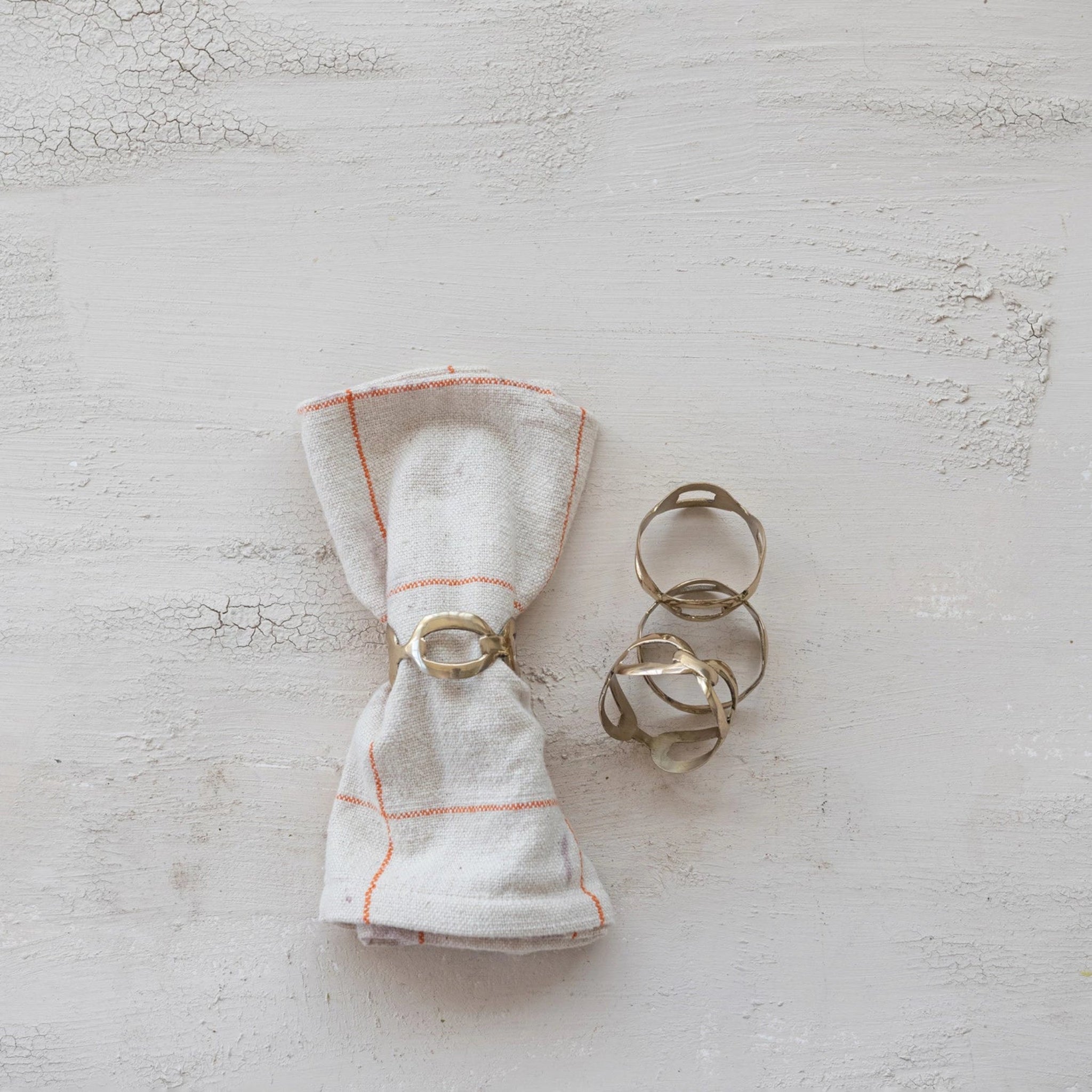 Napkin Ring Set - Brass Chain