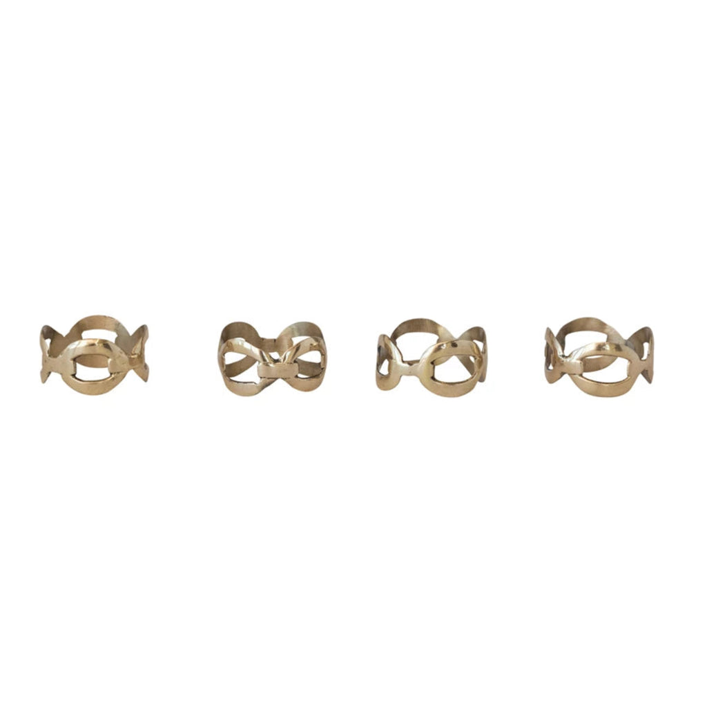 Napkin Ring Set - Brass Chain