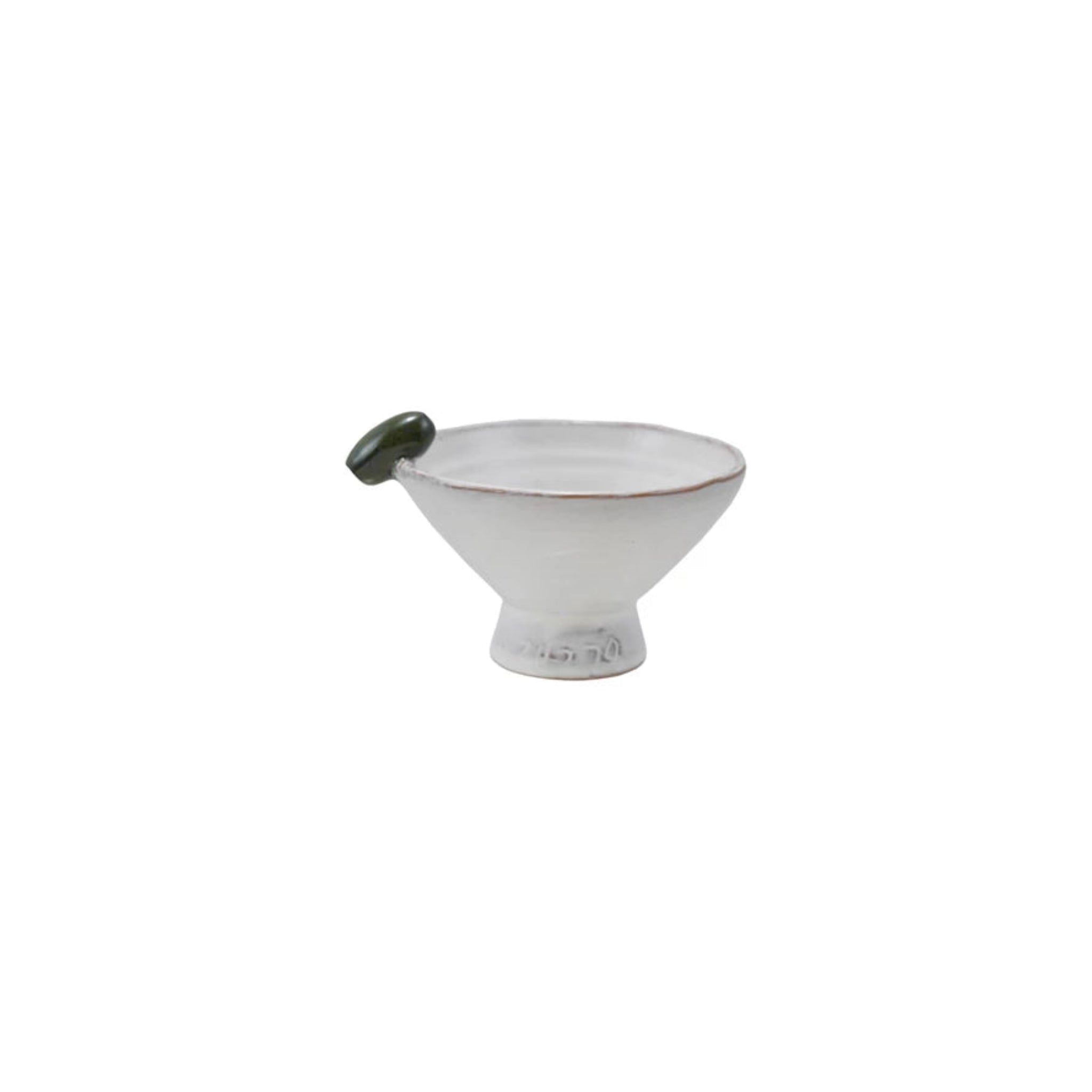 Stoneware Footed Bowl - Olive