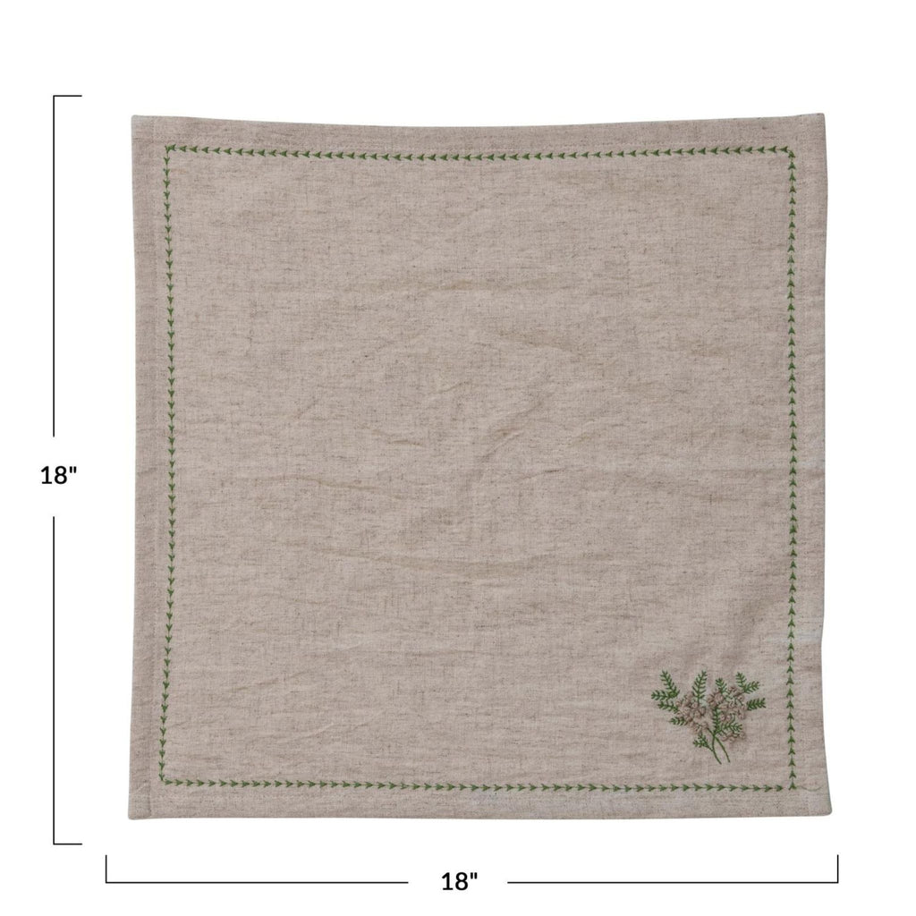 embroidered linen napkin