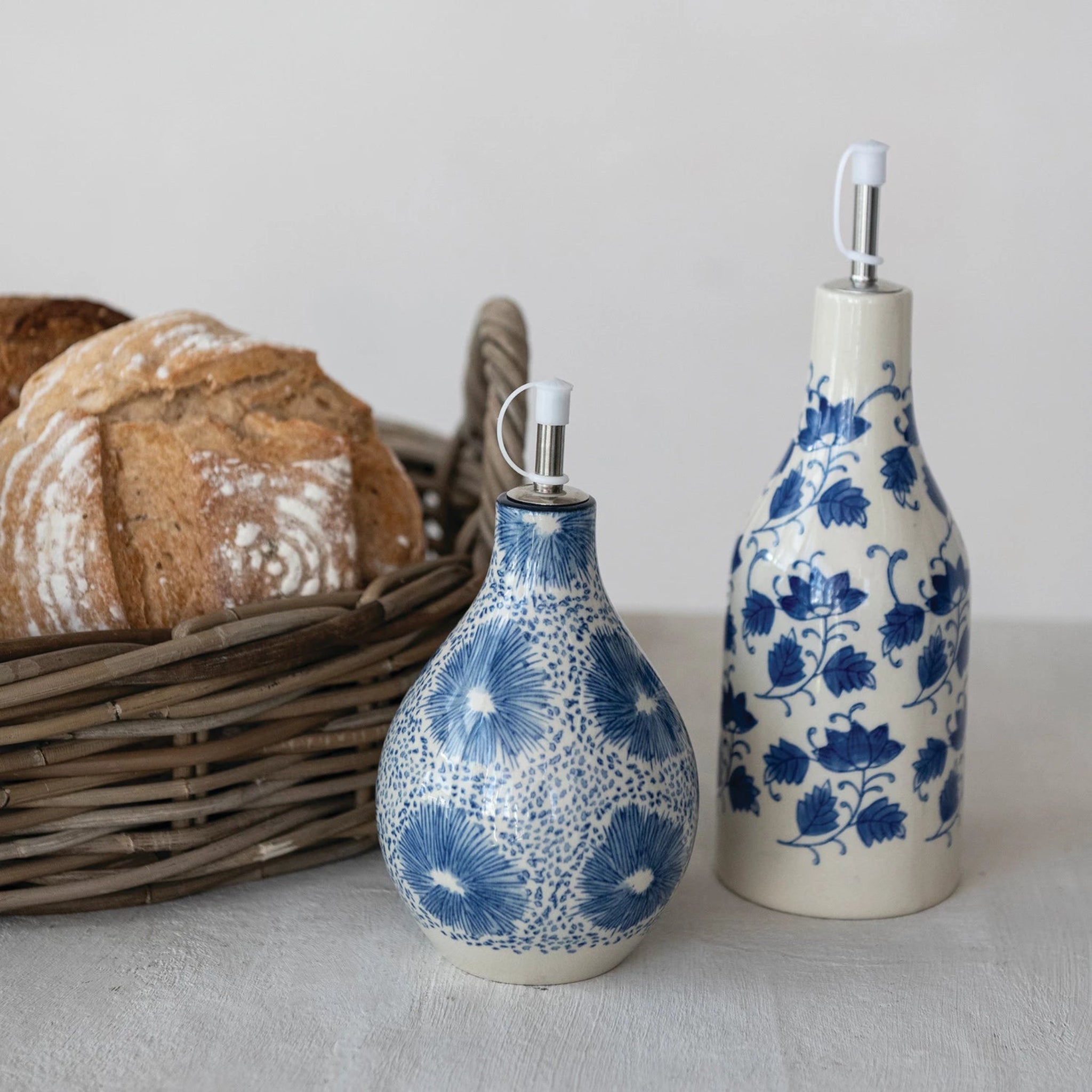 Oil Cruet - Blue Floral