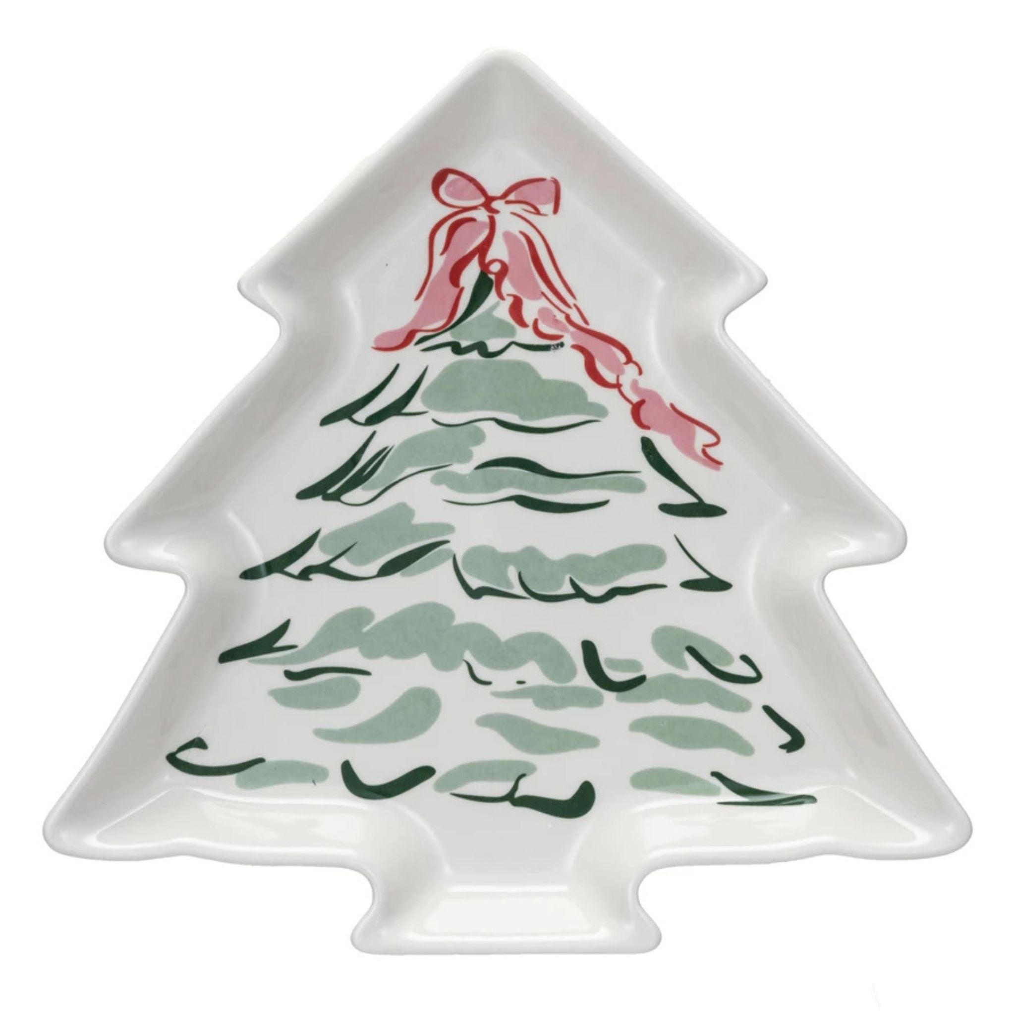 Tree Shaped Plate w/Christmas Tree