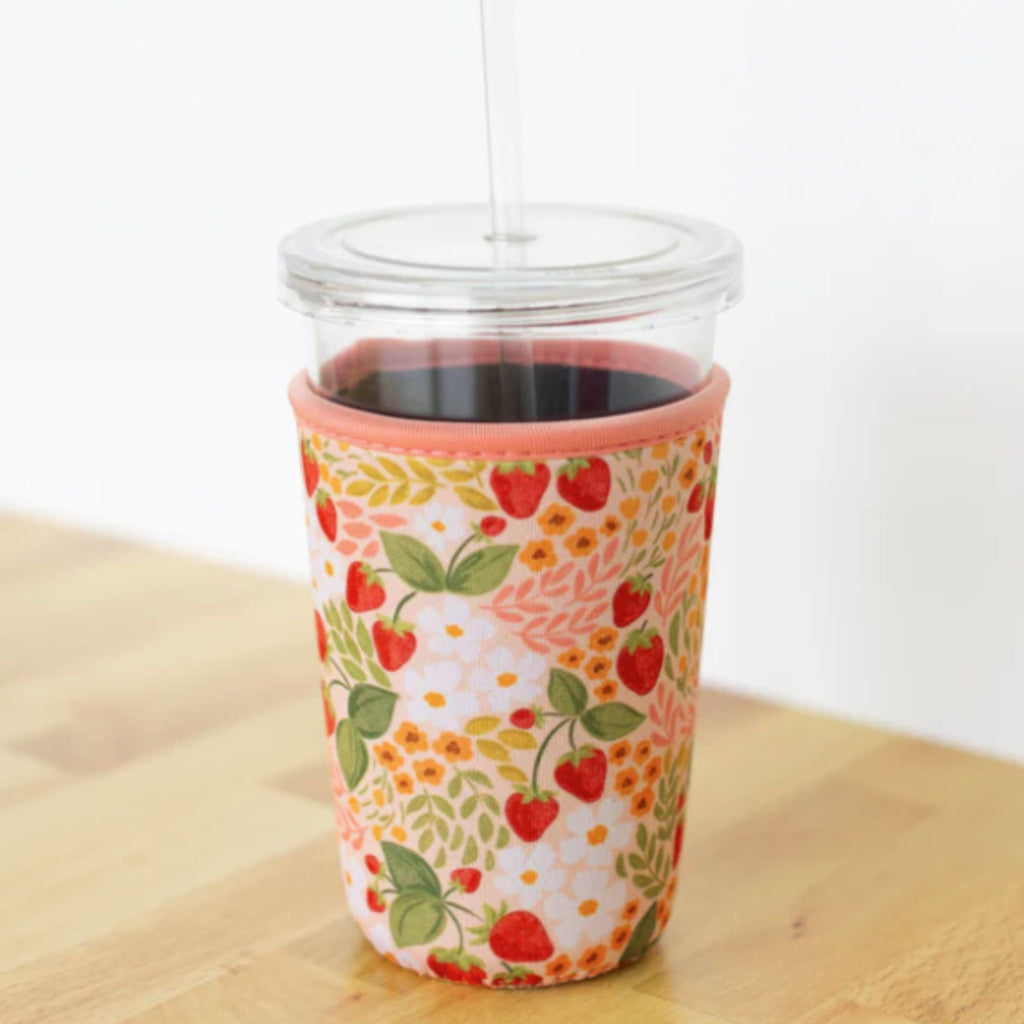 Drink Sleeve strawberry patch