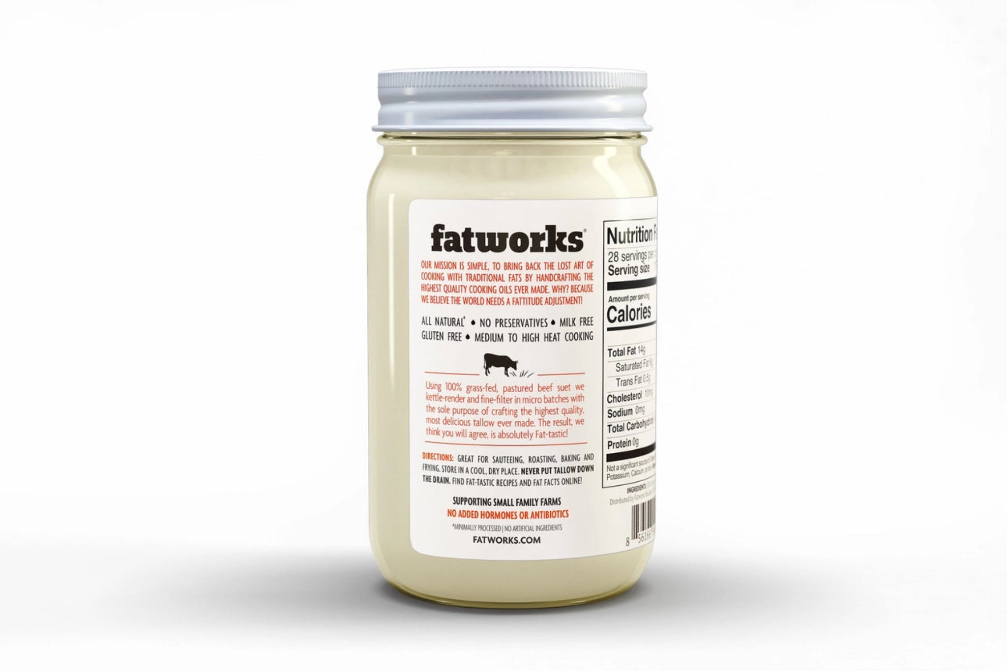 Beef Tallow Cooking Oil - Grass Fed