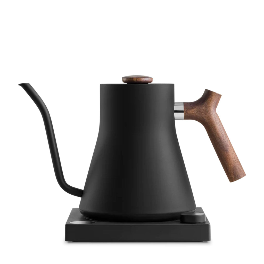 electric kettle- matte black with walnut