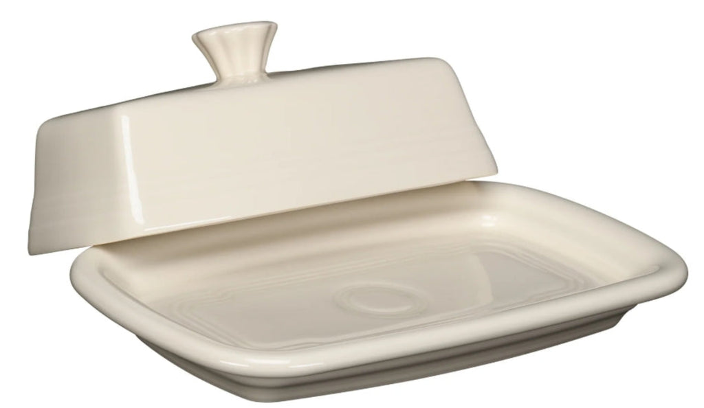 XL Covered Butter Dish - linen