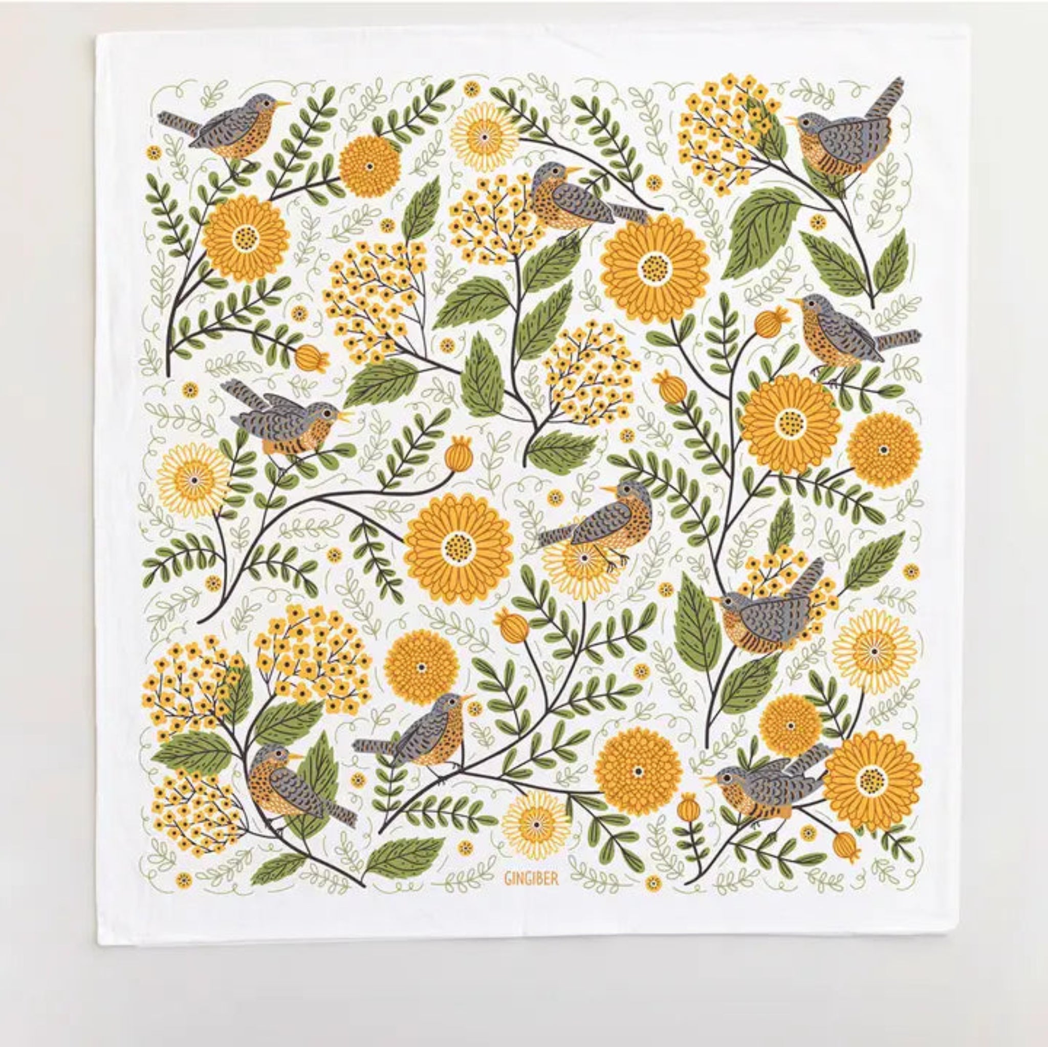 Dishtowel - Mums & Robins