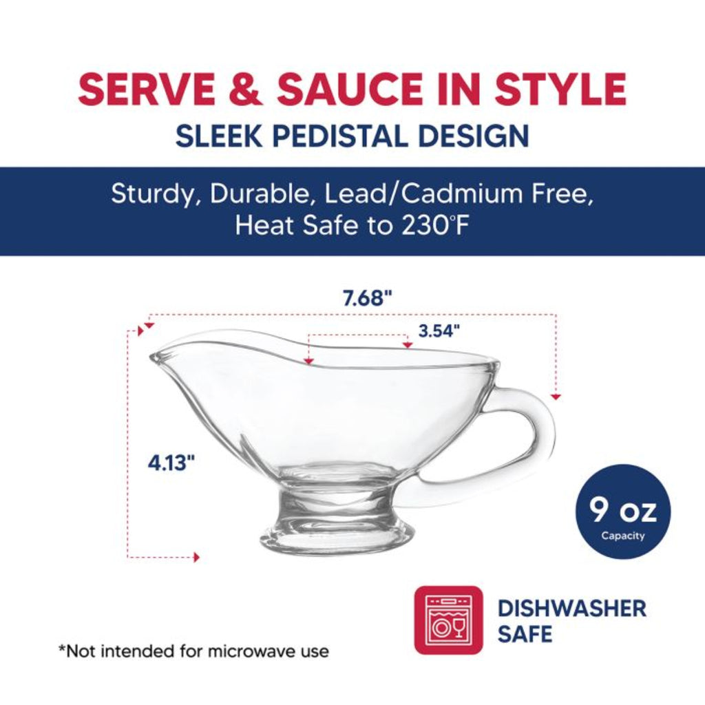 Glass Gravy Boat dimensions