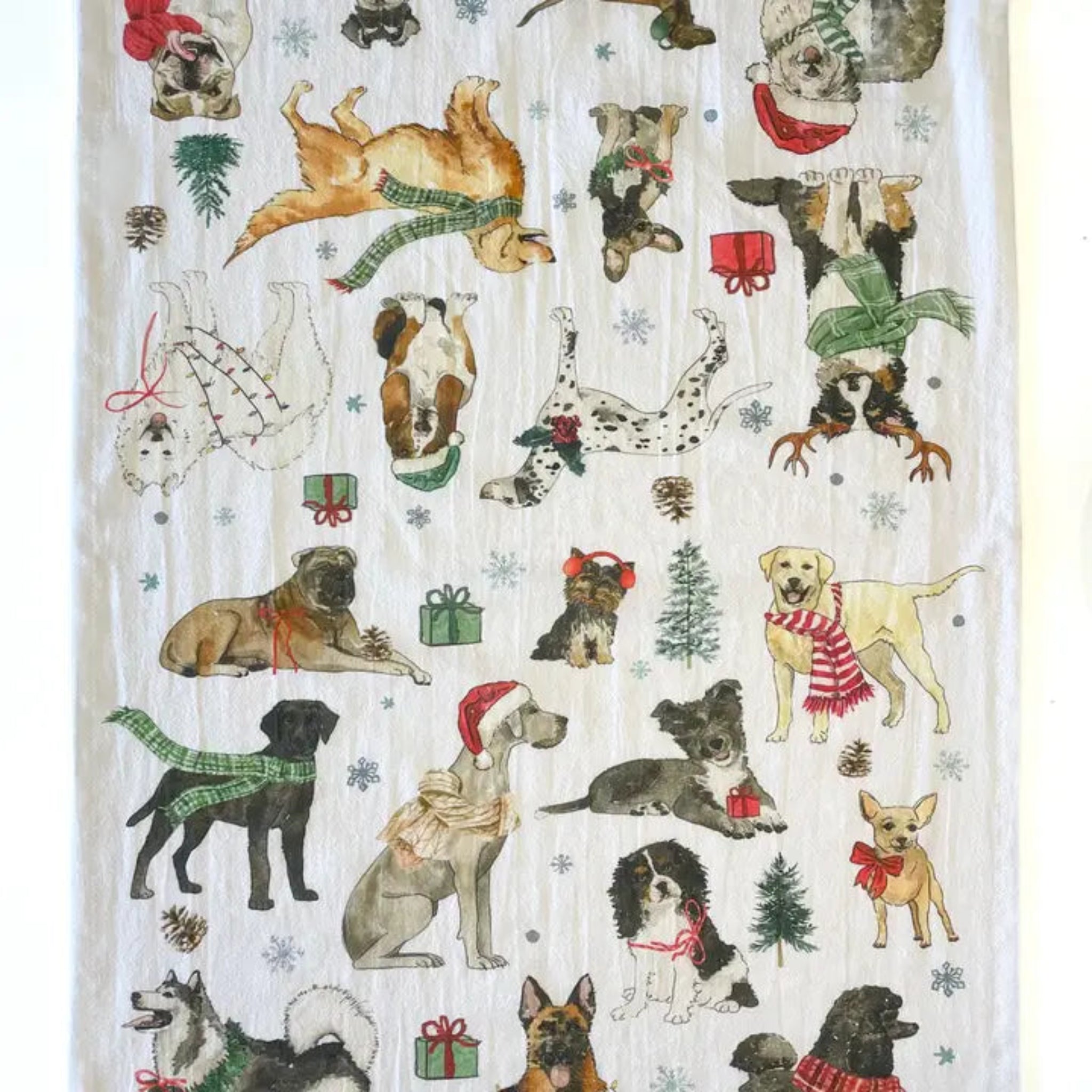 Dishtowel - Cozy Christmas Dogs