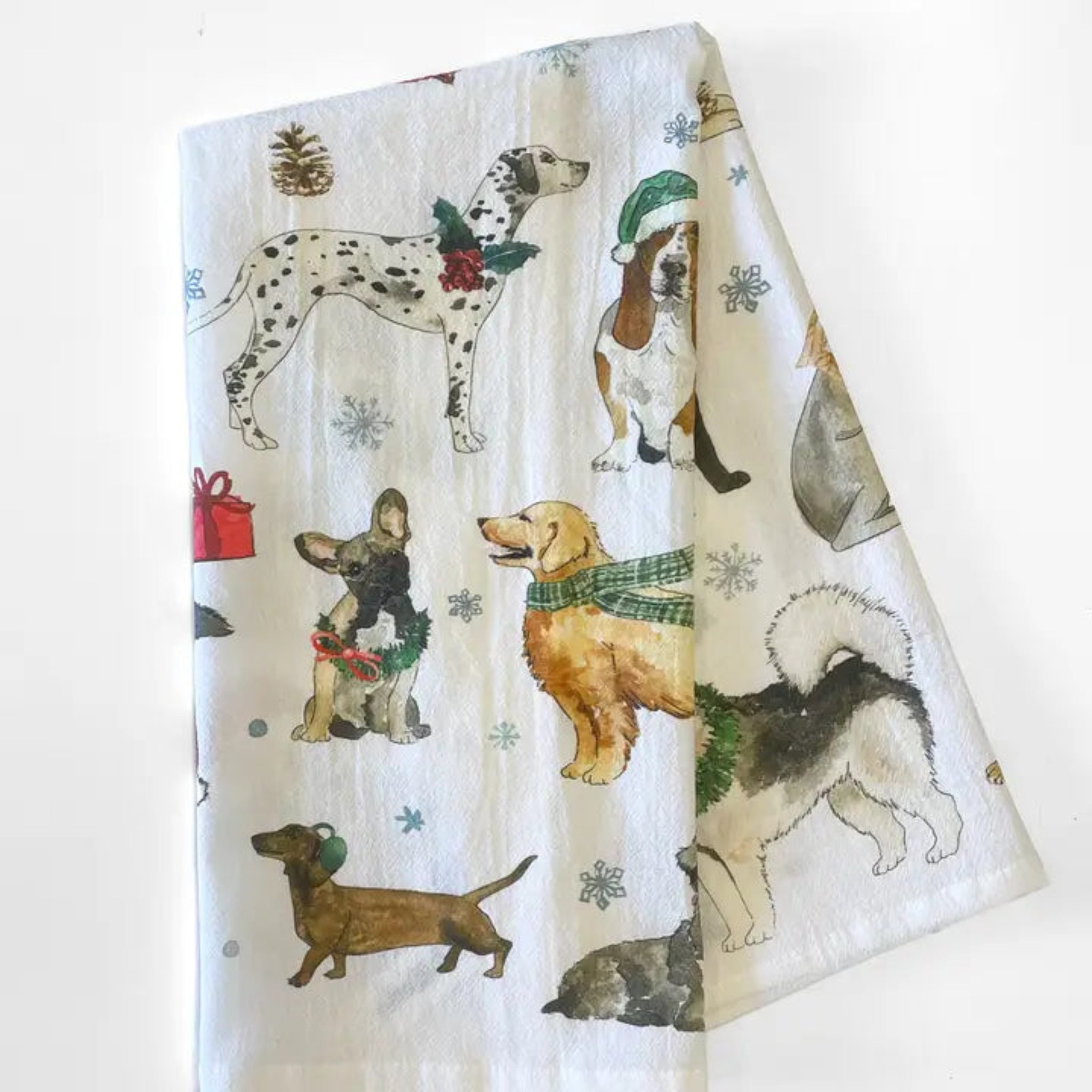 Dishtowel - Cozy Christmas Dogs