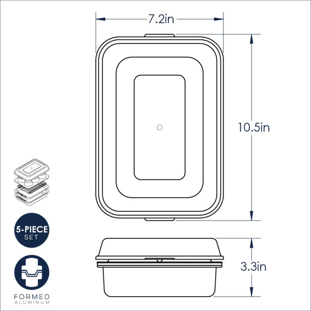 5 Pc. Compact Ovenware Set dimensions