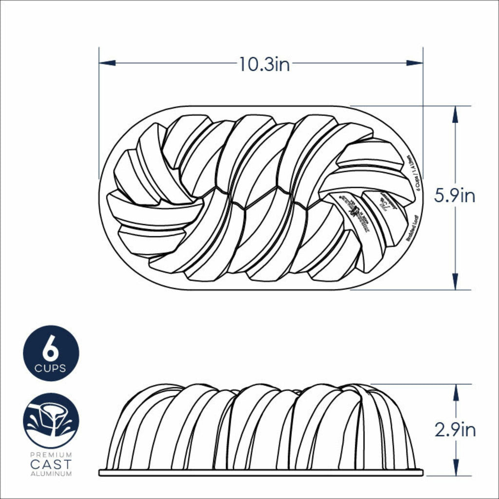 Braided Loaf Pan dimensions