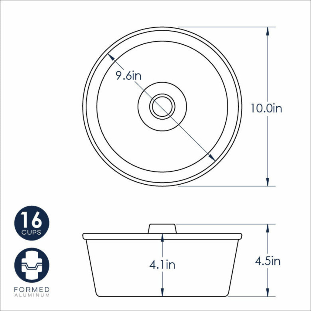 Angel Food/Pound Cake Pan dimensions