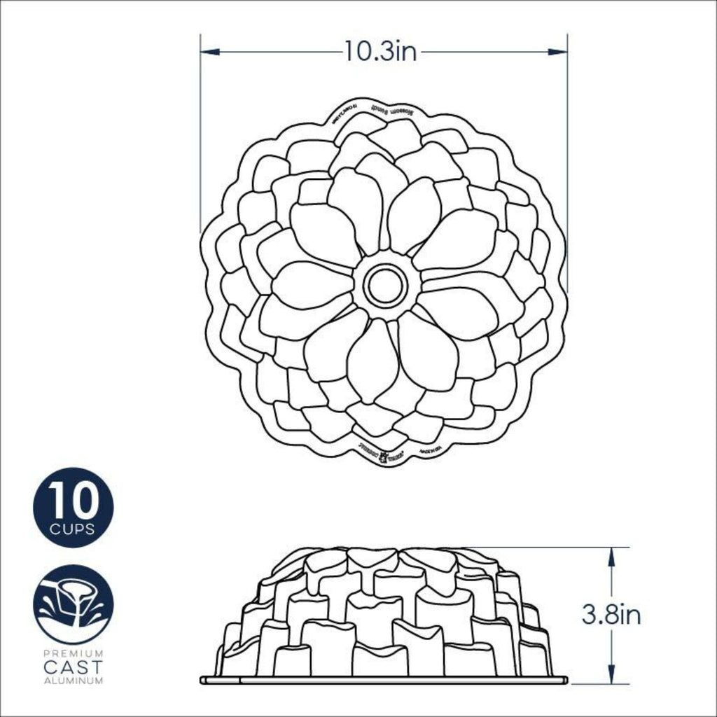 Blossom Bundt Pan dimensions