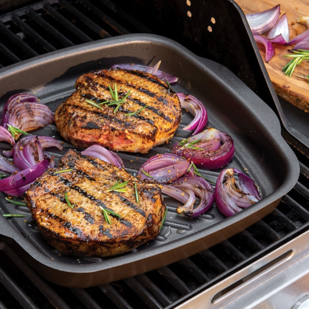 Texas Searing Griddle in use