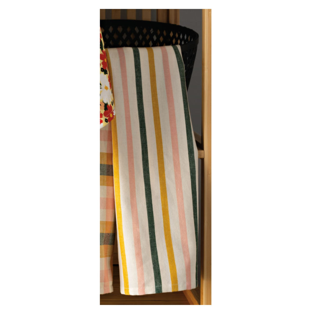 Dishtowel - Full Bloom, striped