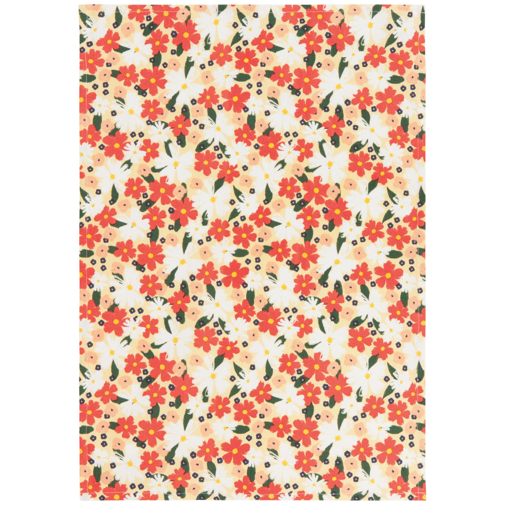 Dishtowel - Full Bloom red