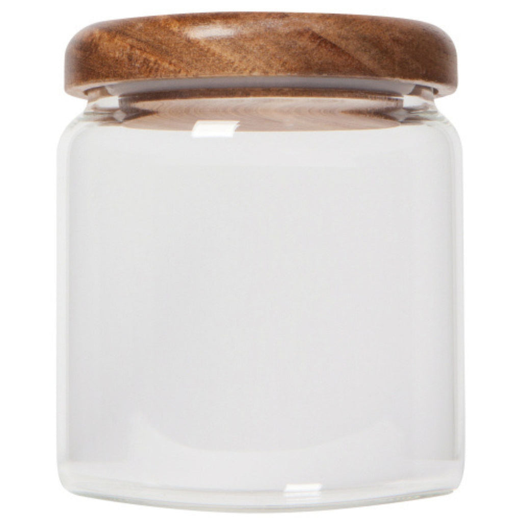 Glass Jar w/Wood Lid - small