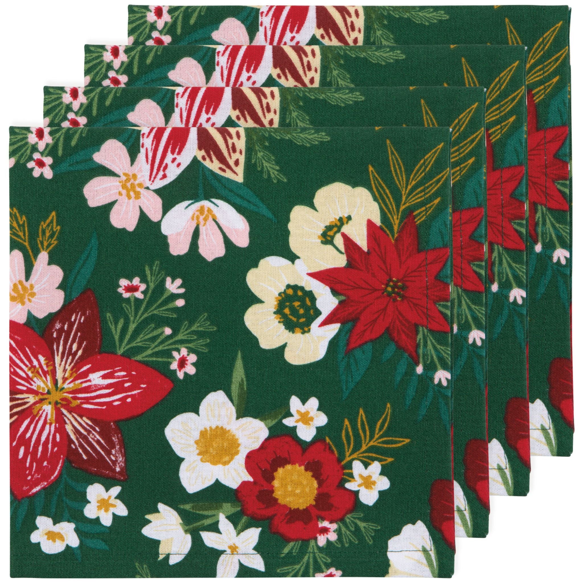 Napkin Set - Amaryllis Christmas