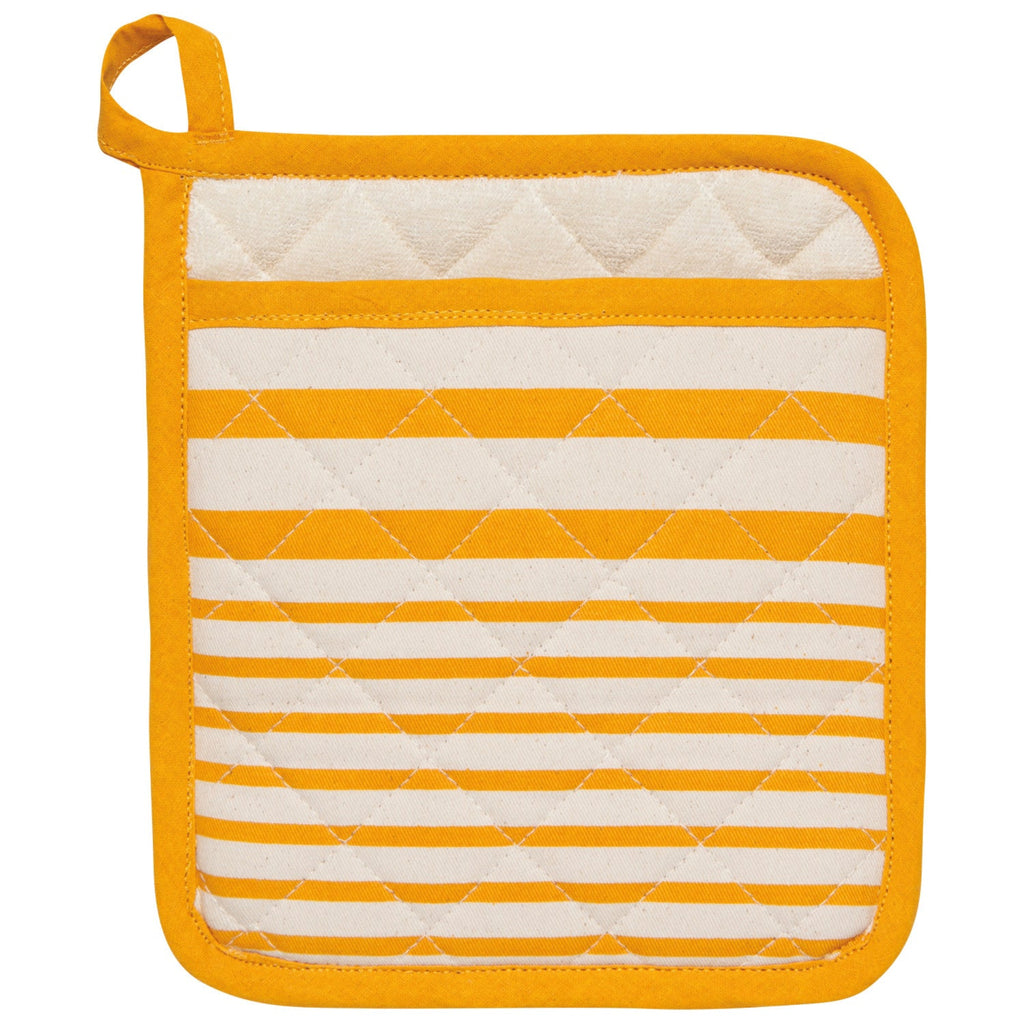 superior potholder - yellow awning stripe